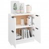 Aparador de madera contrachapada blanco 60x30x70 cm 4