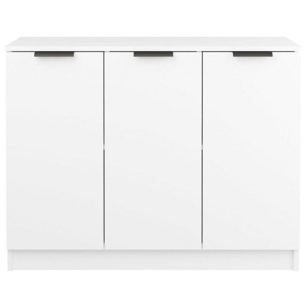 Aparador de madera contrachapada blanco 90.5x30x70 cm M 5