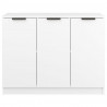 Aparador de madera contrachapada blanco 90.5x30x70 cm 5