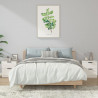 Mesitas de noche 2 uds madera contrachapada blanco 1