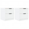 Mesitas de noche 2 uds madera contrachapada blanco 2