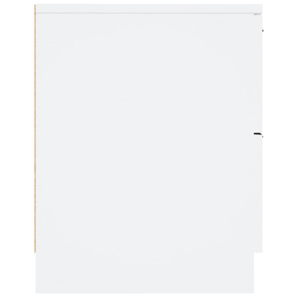 Mesitas de noche 2 uds madera contrachapada blanco M 5