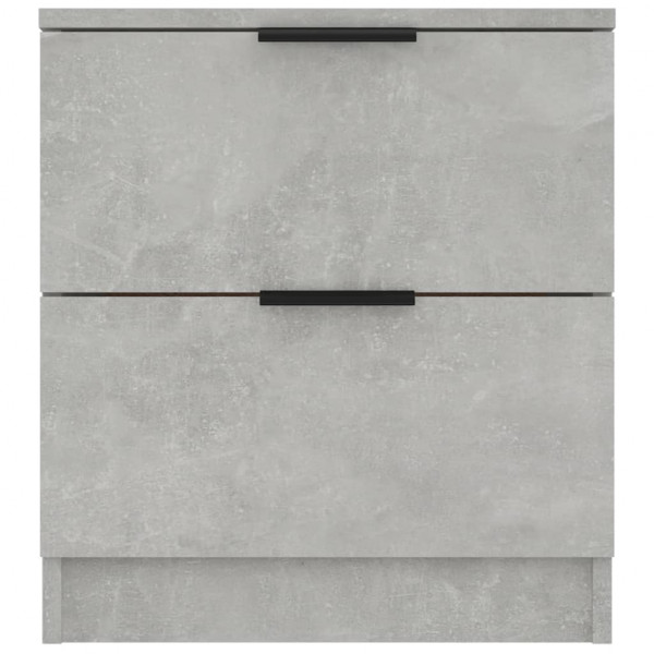 Mesita de noche 2 uds madera contrachapada gris hormigón M 4