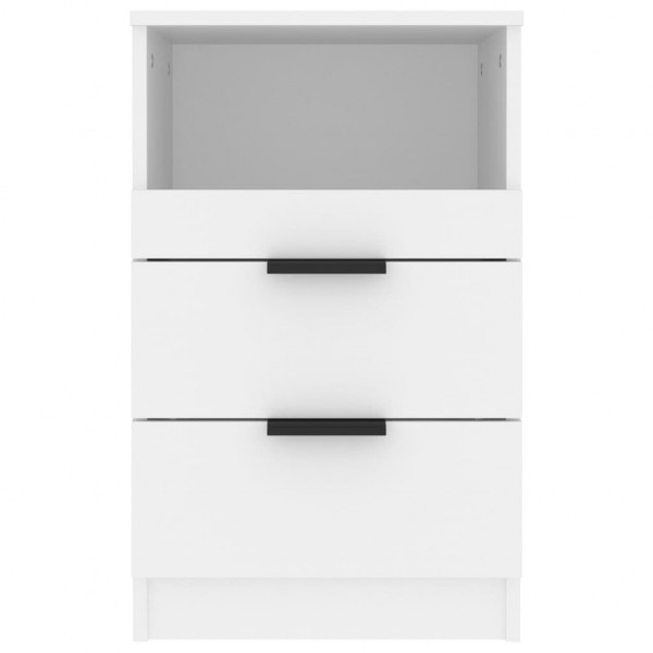 Mesitas de noche 2 uds madera contrachapada color blanco M 4
