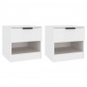 Mesas de cabeceira 2 pcs madeira processada branco 2