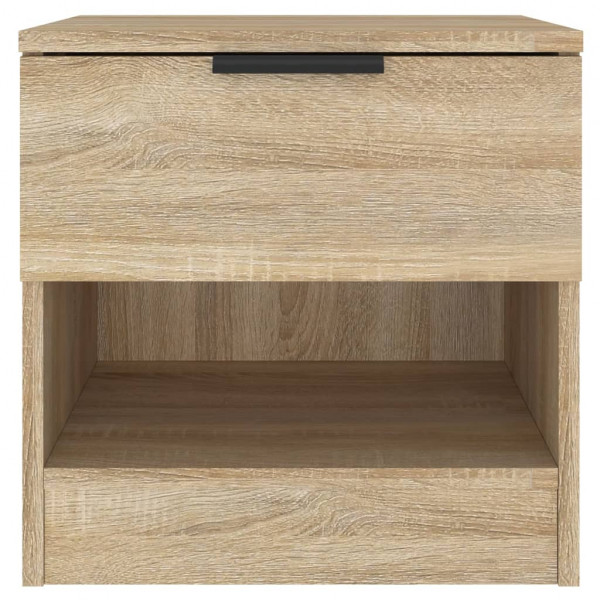Mesita de noche 2 uds madera contrachapada color roble Sonoma M 5