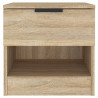 Mesita de noche 2 uds madera contrachapada color roble Sonoma 5