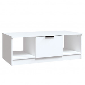 Mesa de centro madera de ingeniería blanco 102x50x36 cm H