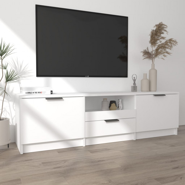 Mueble para TV madera contrachapada blanco 140x35x40 cm M 3