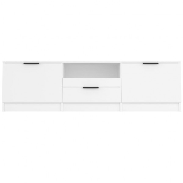 Mueble para TV madera contrachapada blanco 140x35x40 cm M 4