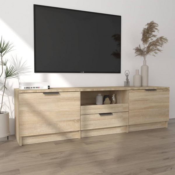 Mueble de TV madera contrachapada roble Sonoma 140x35x40 cm M 3