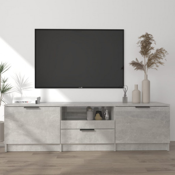 Mueble de TV madera contrachapada gris hormigón 140x35x40 cm D