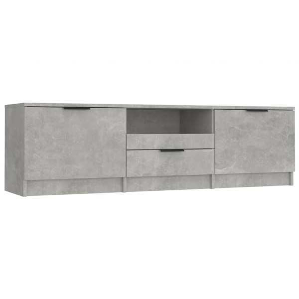 Mueble de TV madera contrachapada gris hormigón 140x35x40 cm M 2