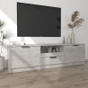 Mueble de TV madera contrachapada gris hormigón 140x35x40 cm 3