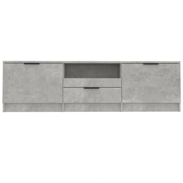 Mueble de TV madera contrachapada gris hormigón 140x35x40 cm M 4