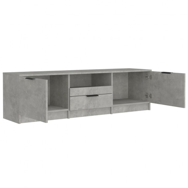 Mueble de TV madera contrachapada gris hormigón 140x35x40 cm M 5