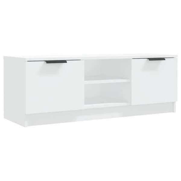 Mueble de TV madera contrachapada blanco 102x35x36.5 cm M 2