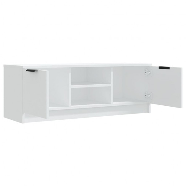 Mueble de TV madera contrachapada blanco 102x35x36.5 cm M 4