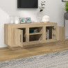 Mueble de TV madera contrachapada roble Sonoma 102x35x45 cm 3