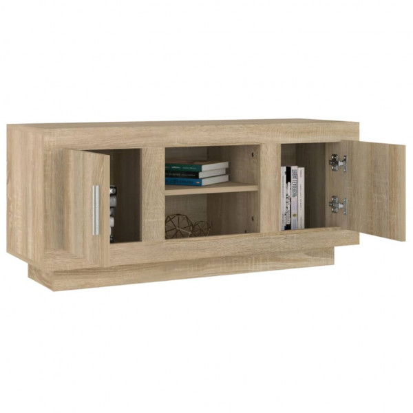 Mueble de TV madera contrachapada roble Sonoma 102x35x45 cm M 4
