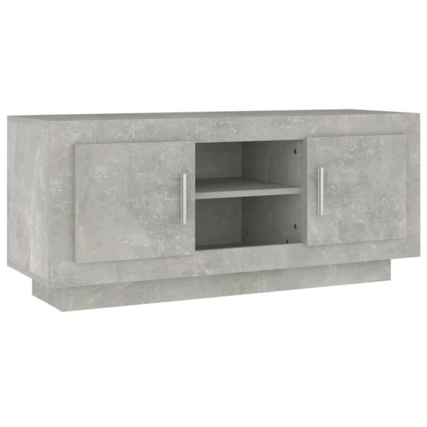 Mueble de TV madera contrachapada gris hormigón 102x35x45 cm M 2
