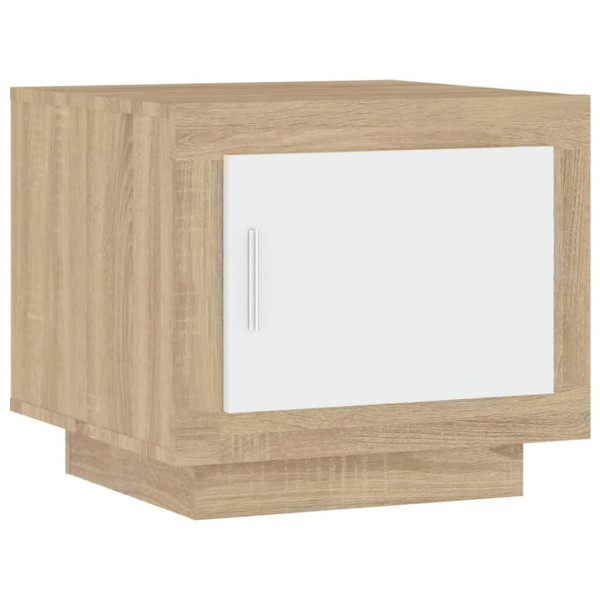 Mesa de centro madera contrachapada blanco y Sonoma 51x50x45 cm M 2