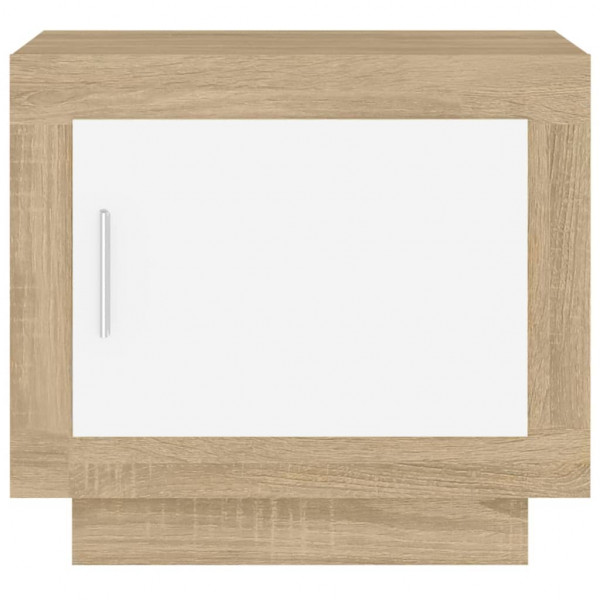 Mesa de centro madera contrachapada blanco y Sonoma 51x50x45 cm M 3