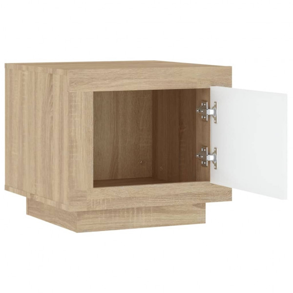 Mesa de centro madera contrachapada blanco y Sonoma 51x50x45 cm M 5