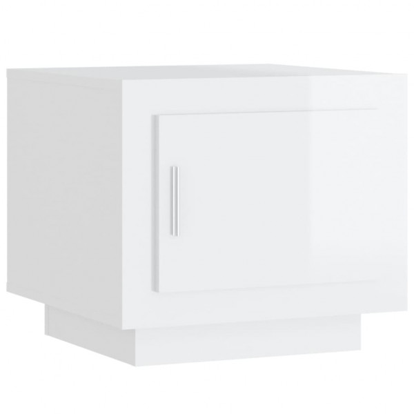 Mesa de centro madera contrachapada blanco brillo 51x50x45 cm M 2
