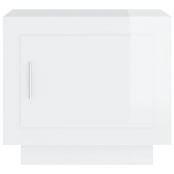 Mesa de centro madera contrachapada blanco brillo 51x50x45 cm M 3