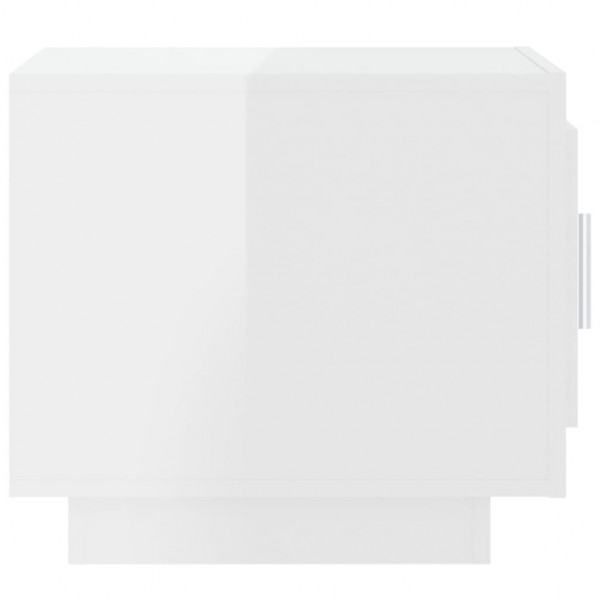 Mesa de centro madera contrachapada blanco brillo 51x50x45 cm M 4