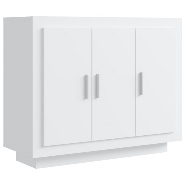 Aparador de madera contrachapada blanco 92x35x75 cm M 2