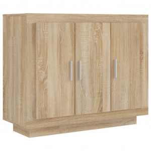 Aparador de madera contrachapada color roble Sonoma 92x35x75 cm H