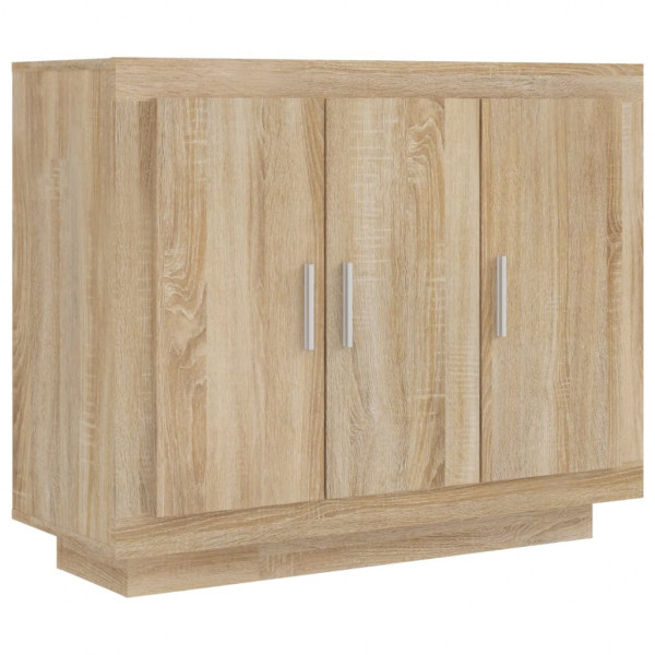 Aparador de madera contrachapada color roble Sonoma 92x35x75 cm M 2