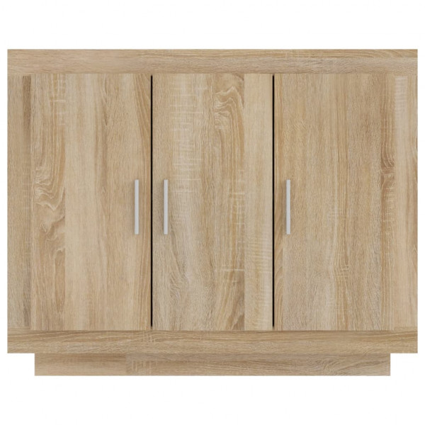 Aparador de madera contrachapada color roble Sonoma 92x35x75 cm M 5
