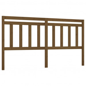 Cabecero de cama madera maciza de pino marrón miel 186x4x100 cm H