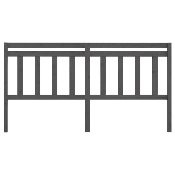 Cabecero de cama madera maciza de pino gris 206x4x100 cm M 3