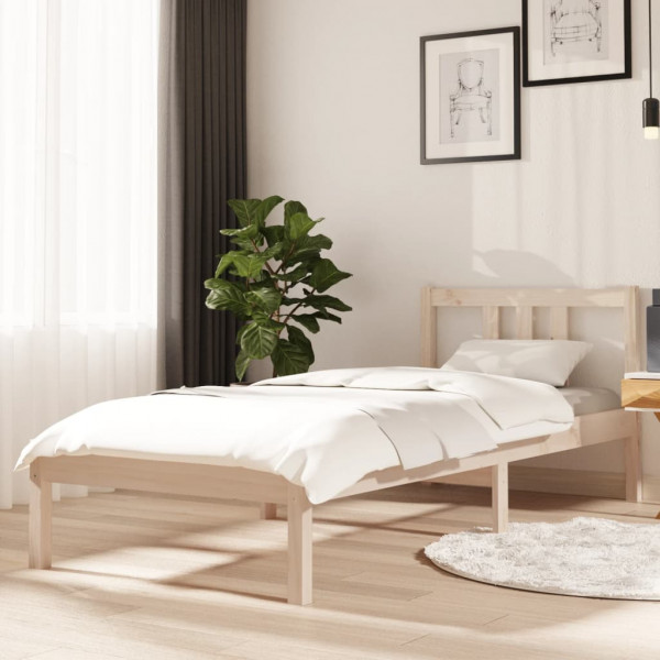 Estructura de cama madera maciza 75x190 cm D