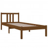 Estructura de cama madera maciza marrón miel 75x190 cm 3