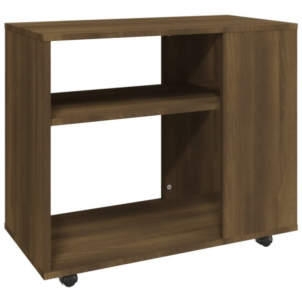 Mesa auxiliar madera contrachapada roble marrón 70x35x55 cm M 2