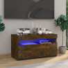 Mueble de TV con luces LED roble ahumado 75x35x40 cm 1