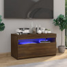 Mueble de TV con luces LED roble marrón 75x35x40 cm 1