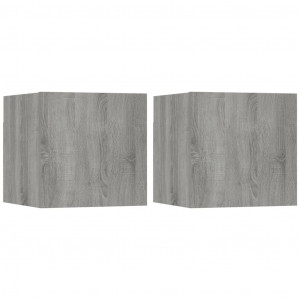 Muebles para TV de pared 2 uds gris Sonoma 30.5x30x30 cm H