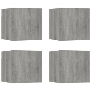Móveis de TV de parede 4 pcs 30.5x30x30 cm cinzento sonoma H