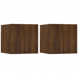 Muebles para TV de pared 2 uds roble marrón 30.5x30x30 cm H