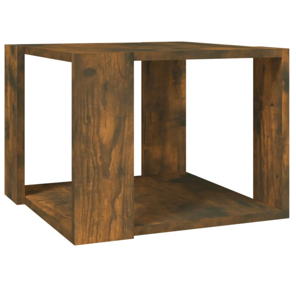 Mesa de centro madera contrachapada roble ahumado 40x40x30 cm M 2