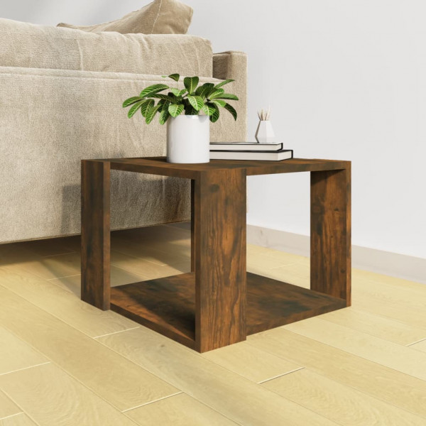 Mesa de centro madera contrachapada roble ahumado 40x40x30 cm M 3