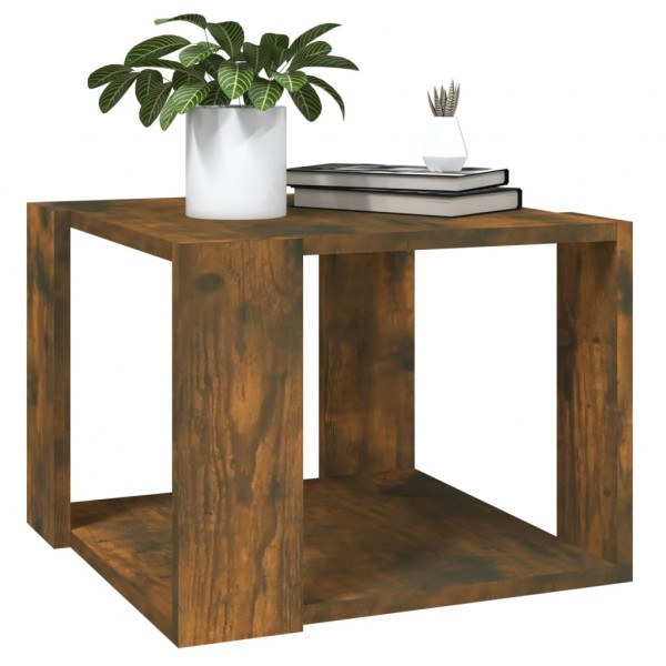 Mesa de centro madera contrachapada roble ahumado 40x40x30 cm M 4