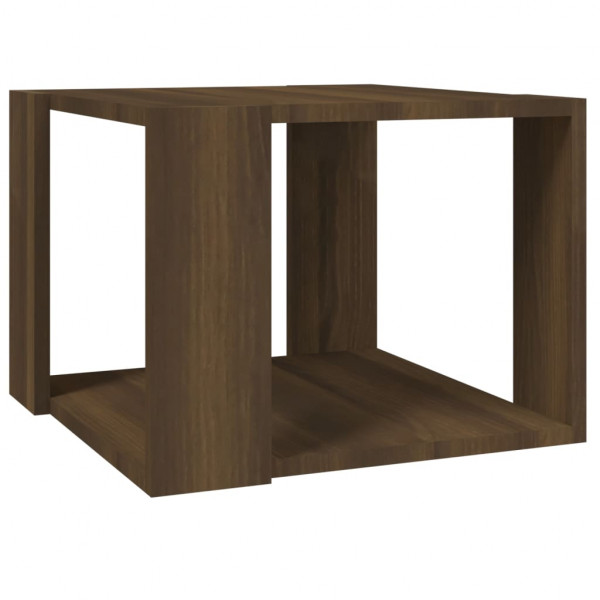 Mesa de centro madera contrachapada roble marrón 40x40x30 cm M 2