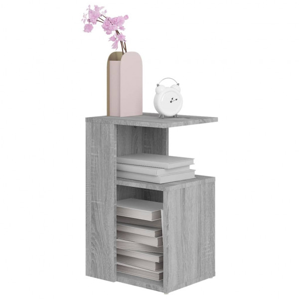 Mesa auxiliar madera contrachapada gris Sonoma 36x30x56 cm M 5